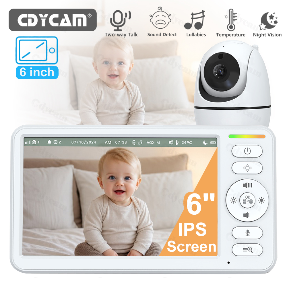 Audio Music Kids - กล้องวงจรปิดสำหรับเด็ก 6 นิ้ว พร้อมระบบ PTZ กล้องรักษาความปลอดภัยภายในบ้าน