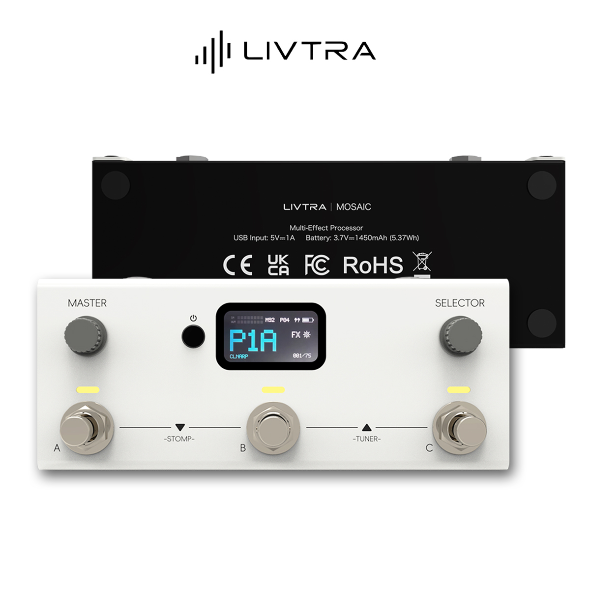 Audio Music Interface - LIVTRA MOSAIC อุปกรณ์เอฟเฟคกีตาร์แบบออลอินวัน – 8 โมดูลเอฟเฟค,