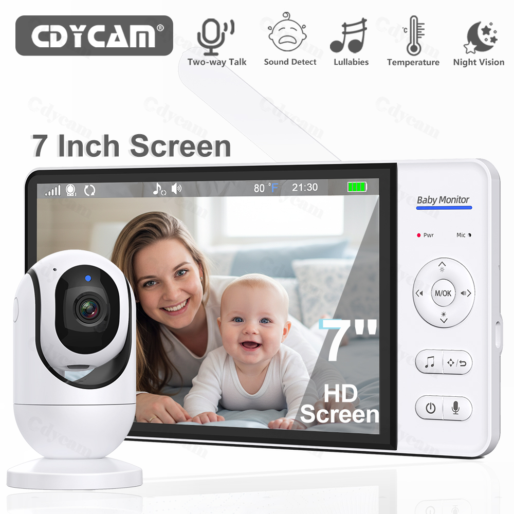 Audio Music Kids - กล้องดูเด็กแบบวิดีโอ 7.0 นิ้ว 720P แบตเตอรี่ 5000mAh