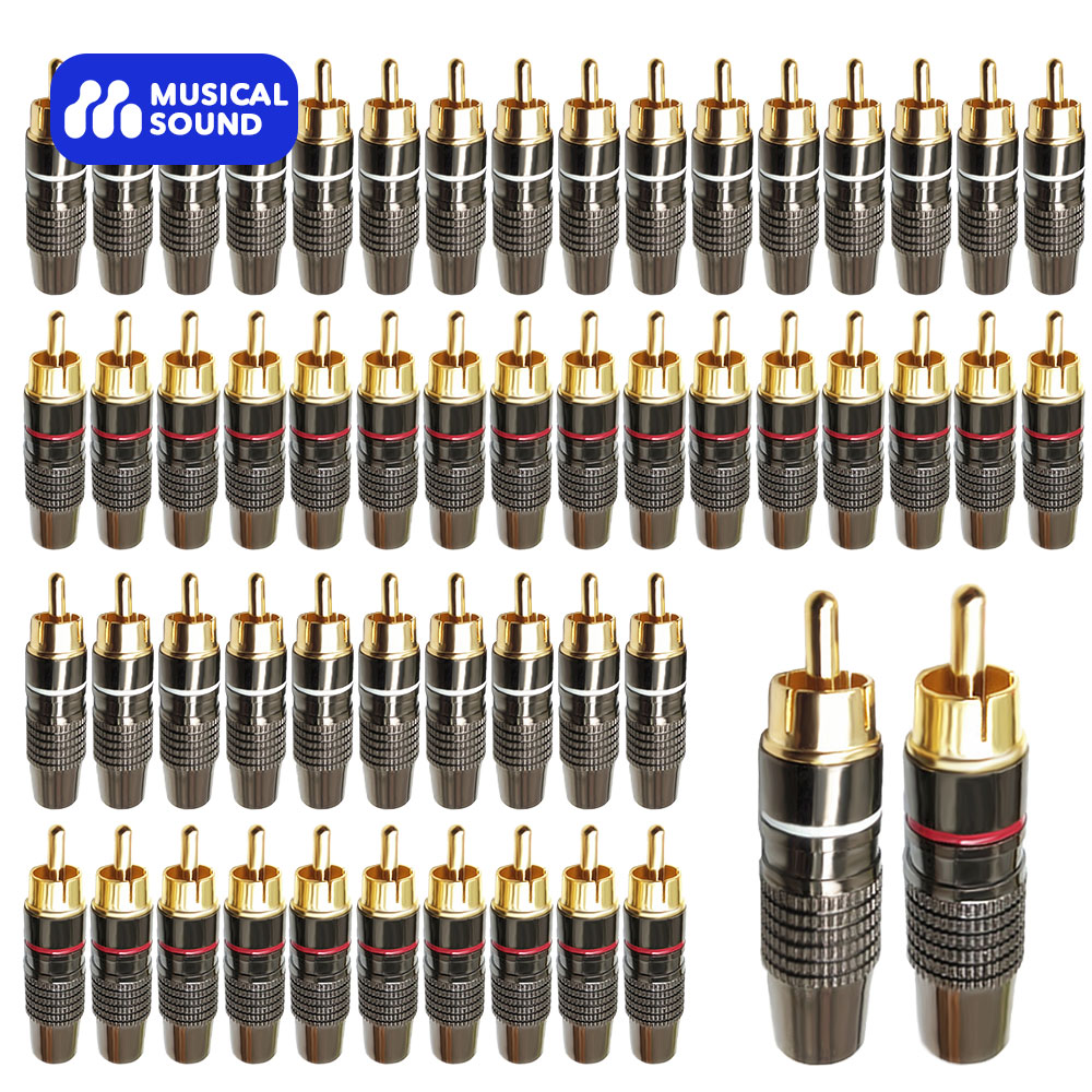 Audio Music Hifi - มิวสิคัลเสียงอาร์ซีเอตัวผู้สายโคแอกเซียลเชื่อม RCA ชุบทองเครื่องเสียงปลั๊กตัวแปลงออดิโอเสียงไฮไฟปลั๊กตัวแปลงอาร์ซีเอ