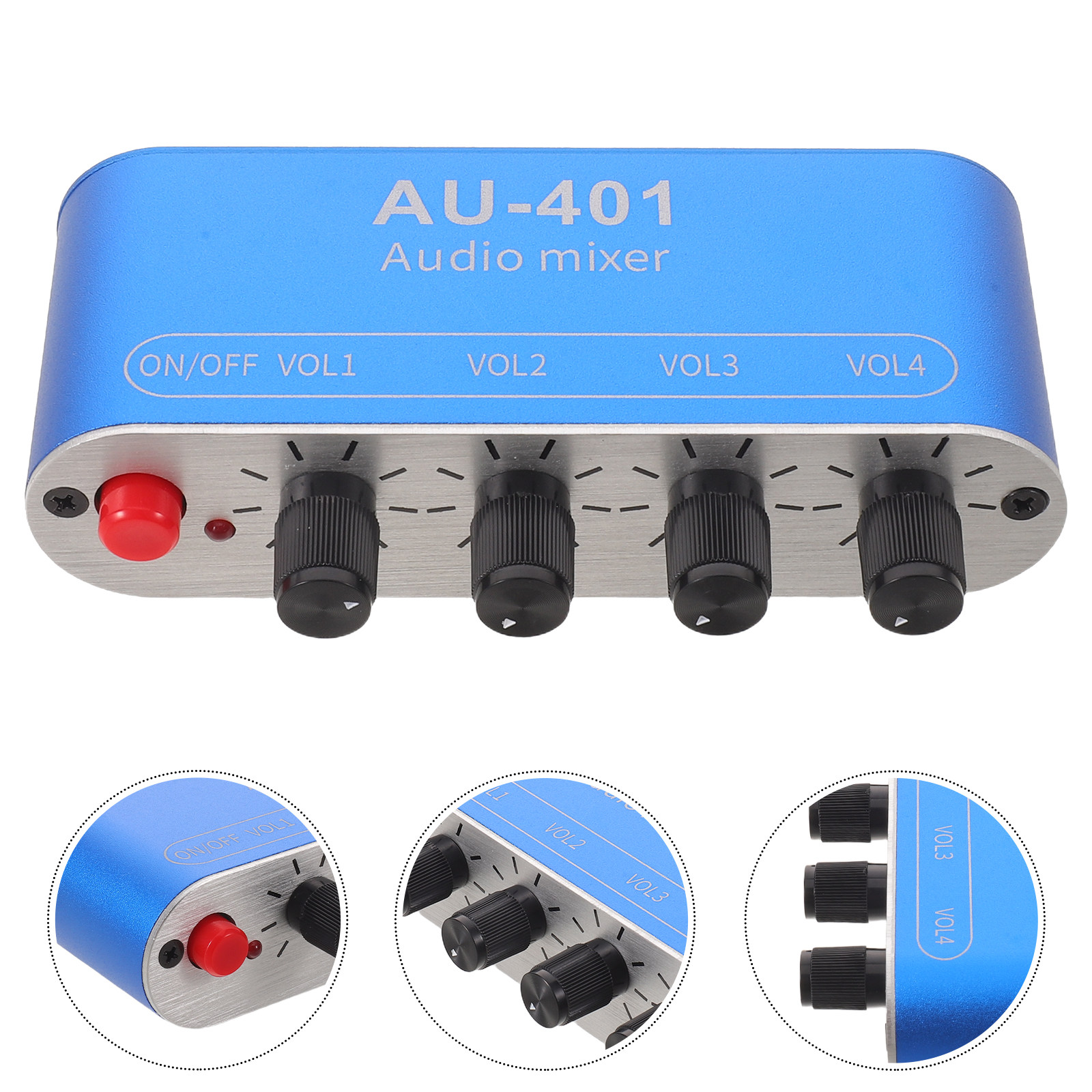 Audio Music For - มิกเซอร์เสียง 4 แชนแนล ขนาดกะทัดรัด สเตอริโอมินิ ช่องเสียบ