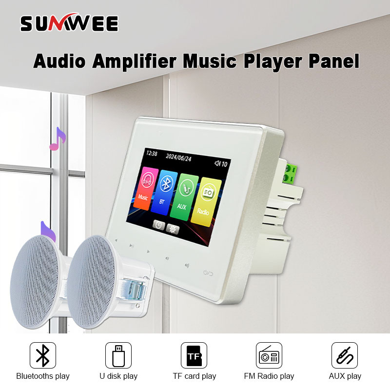 Audio Music System For Home - แผงเพลงติดผนังสำหรับบ้าน โรงแรม 86 แอมพลิฟายเออร์บลูทูธติดผนัง เครื่องเล่น AUX