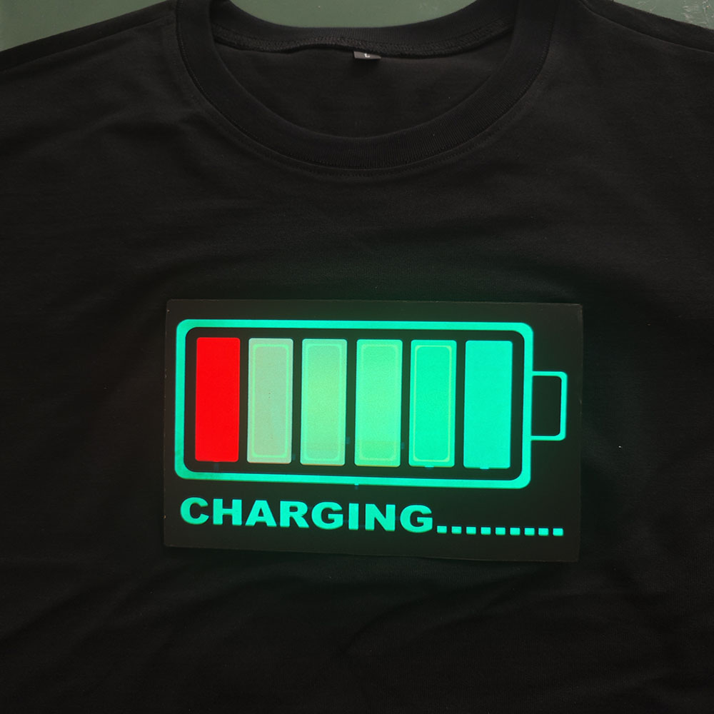 Audio Music Equalizer - เสื้อยืดอีควอไลเซอร์เรืองแสงสำหรับผู้ชายและผู้หญิง เสื้อยืด LED กระพริบตามจังหวะเพลง