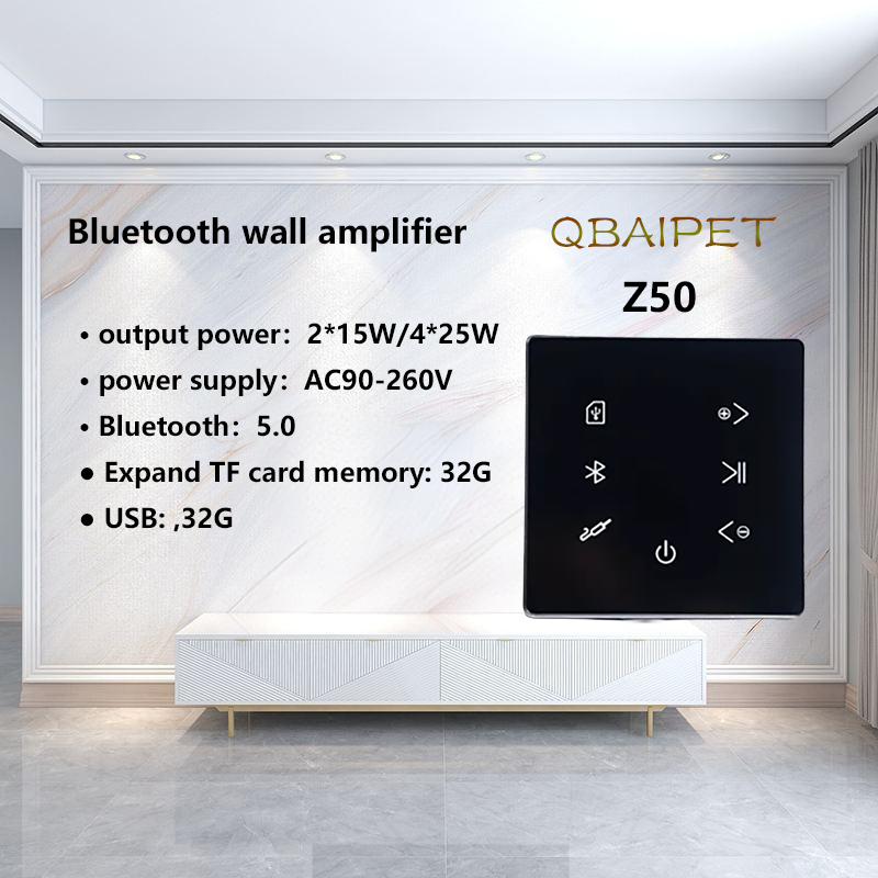 Audio Music System For Home - เครื่องขยายเสียงติดผนังบลูทูธสำหรับโฮมเธียเตอร์เครื่องขยายเสียงขนาดเล็กเครื่องเสียงสเตอริโอพื้นหลังอัจฉริยะแอมป์เพลงสเตอริโอสำหรับร้านอาหารโรงแรม
