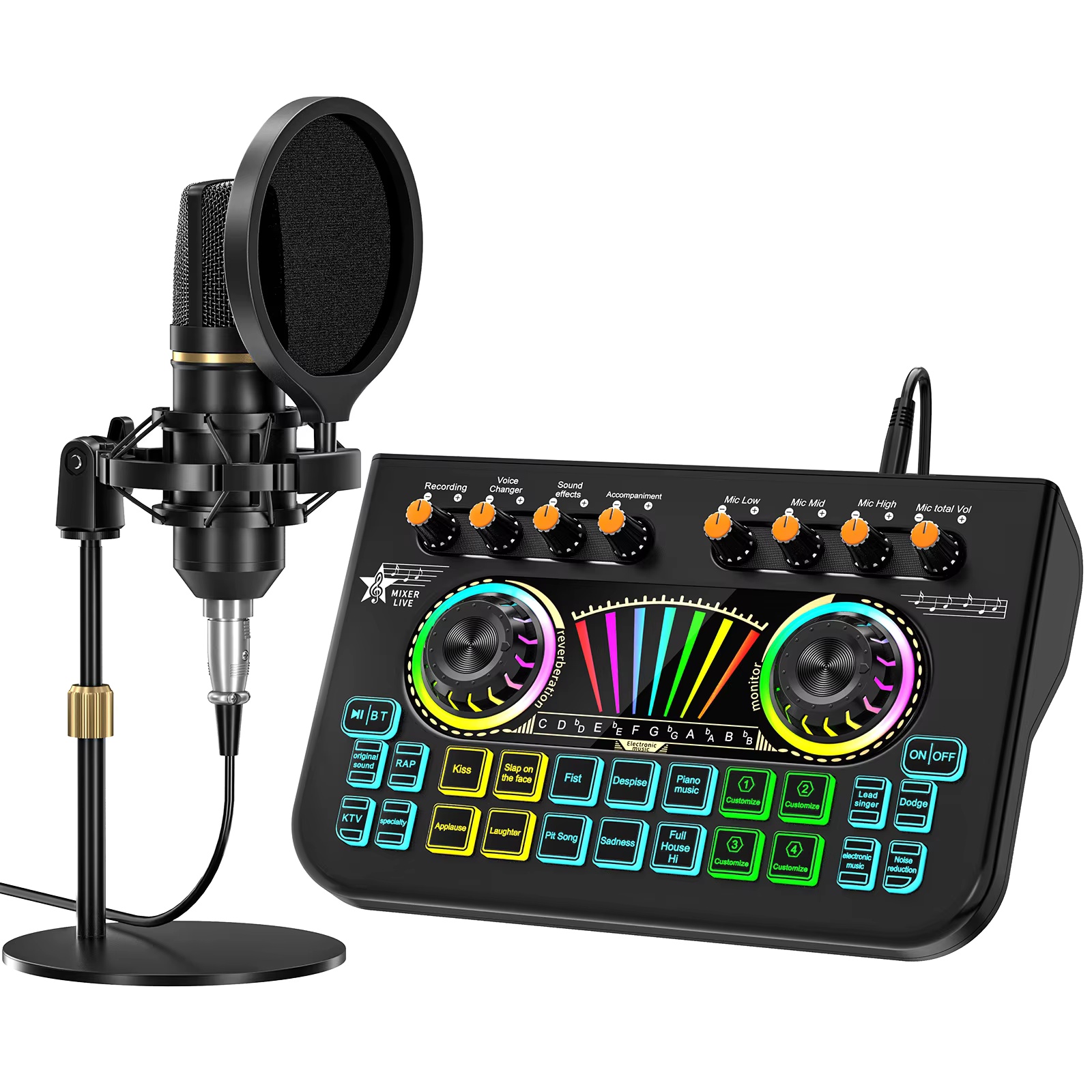 Audio Youtube Music Free - ชุดไมโครโฟนพอดแคสต์ Tenlamp X3 BM800 พร้อมไมโครโฟนคอนเดนเซอร์ขนาด 3.5