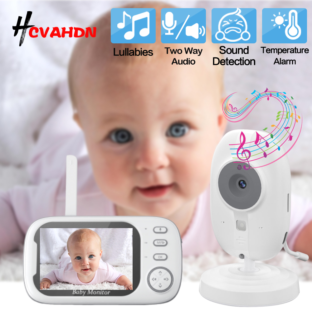 Audio Music Kids - กล้องวิดีโอมอนิเตอร์สำหรับเด็ก 2.4G พร้อมระบบเสียงสองทาง มองเห็นในที่มืด พร้อมหน้าจอแสดงอุณหภูมิ กล้องดูแลเด็ก