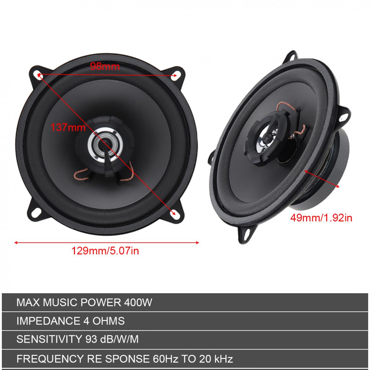 5 นิ้ว 400 W/500 W 2-Way รถ Hi - Audio Universal Music บทวิจารณ์และราคา