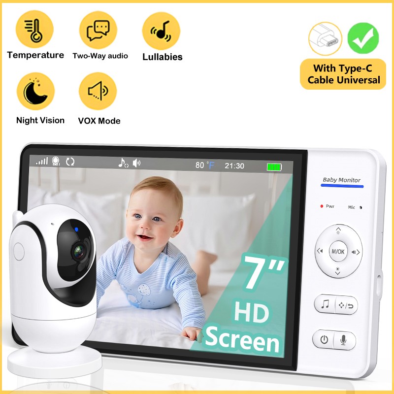 ไม่มี WiFi 7 นิ้ว Baby Monitor - Audio Music Kids บทวิจารณ์และราคา