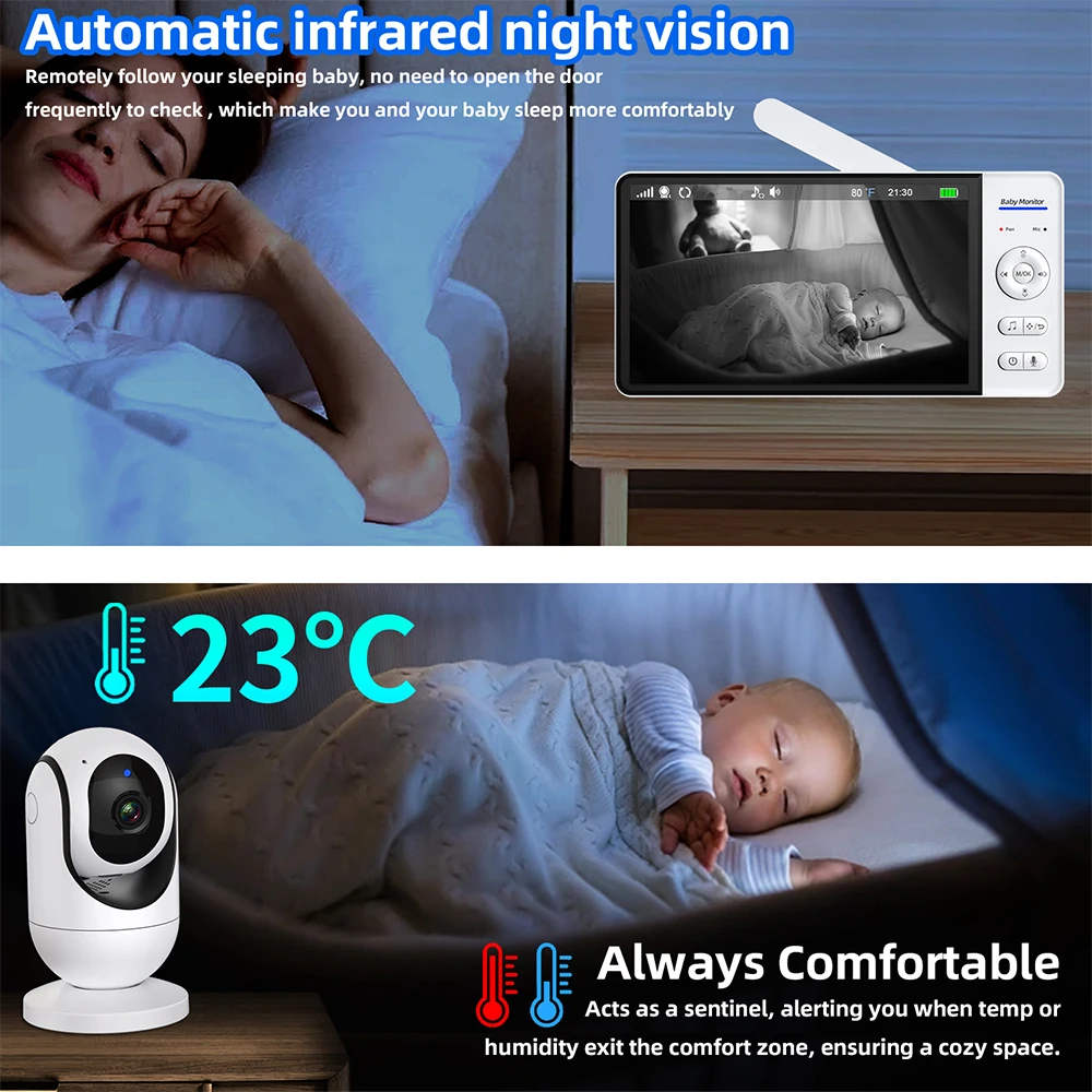 ไม่มี WiFi 7 นิ้ว Baby Monitor - Audio Music Kids บทวิจารณ์และราคา