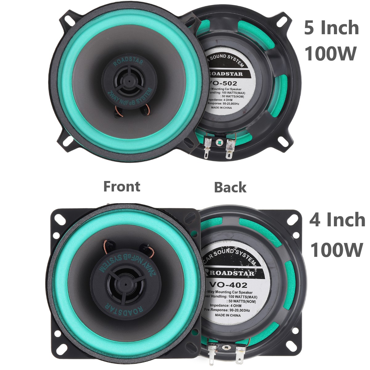 4 นิ้ว/5 นิ้ว 100W รถ HiFi ลํา - Audio Universal Music บทวิจารณ์และราคา