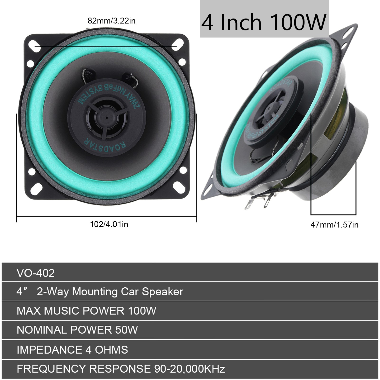 4 นิ้ว/5 นิ้ว 100W รถ HiFi ลํา - Audio Universal Music บทวิจารณ์และราคา