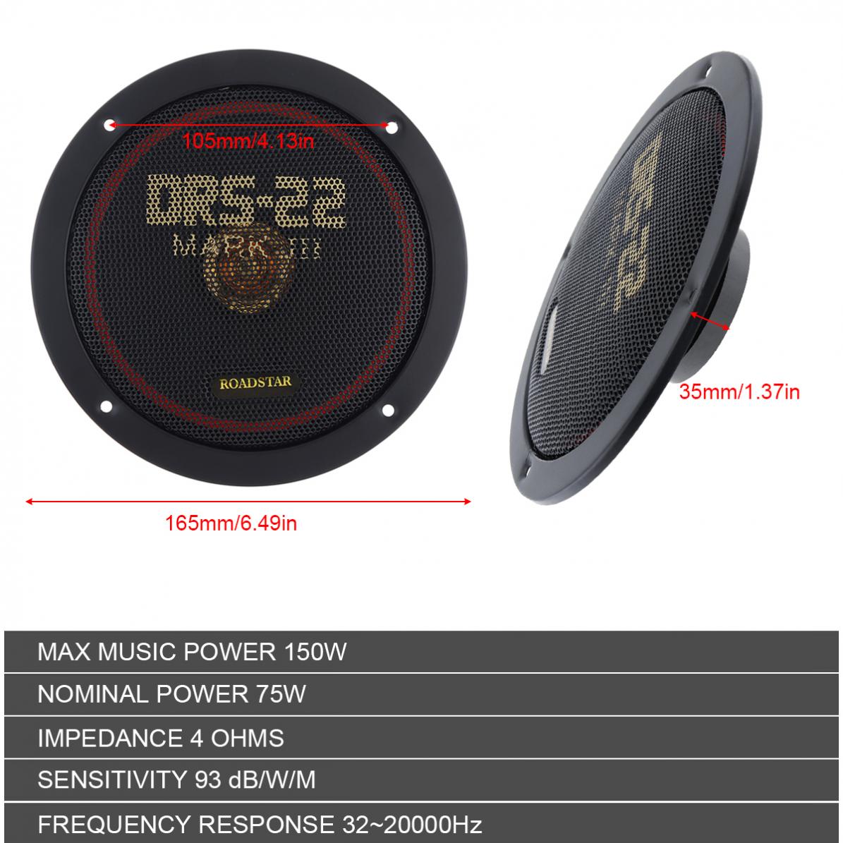 2pcs 6.5 นิ้ว 12V 150W รถลําโพ - Audio Universal Music บทวิจารณ์และราคา