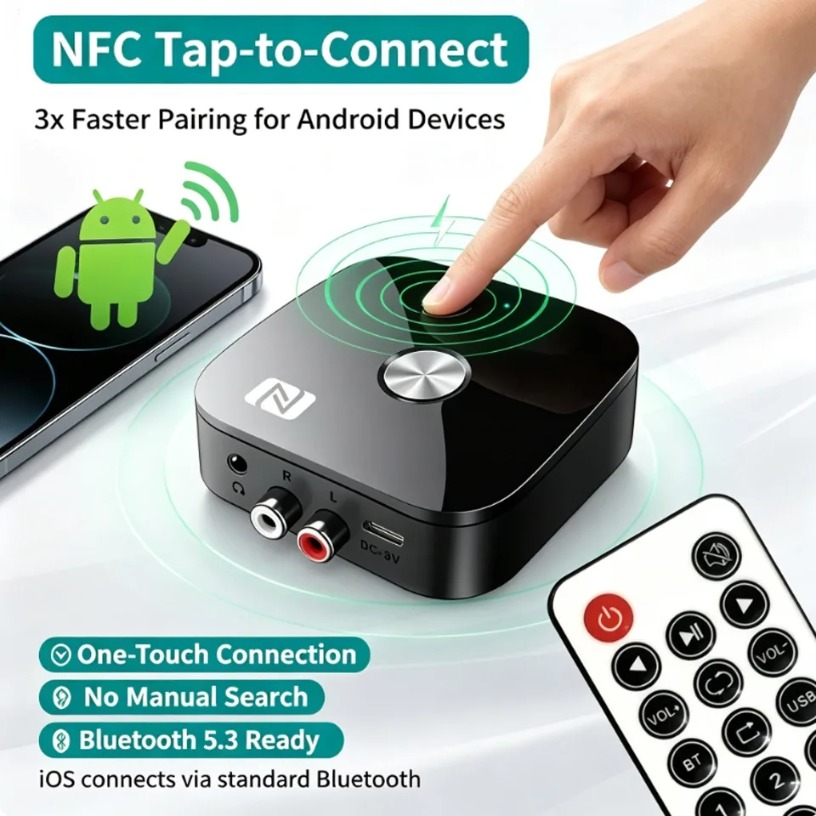 บลูทูธ 5.3 NFC ตัวรับสัญญาณเสี - Audio Music System For Home บทวิจารณ์และราคา