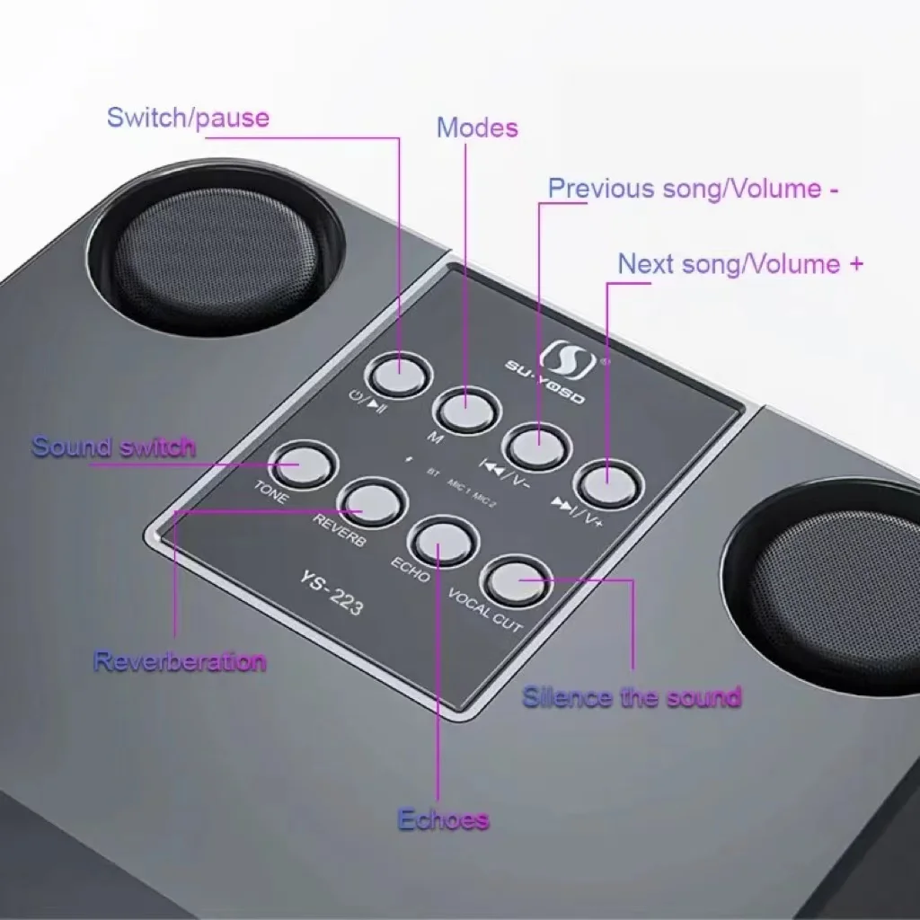 ลำโพงบลูทูธพกพาพร้อมไมโครโฟนไร - Audio Music Kids บทวิจารณ์และราคา
